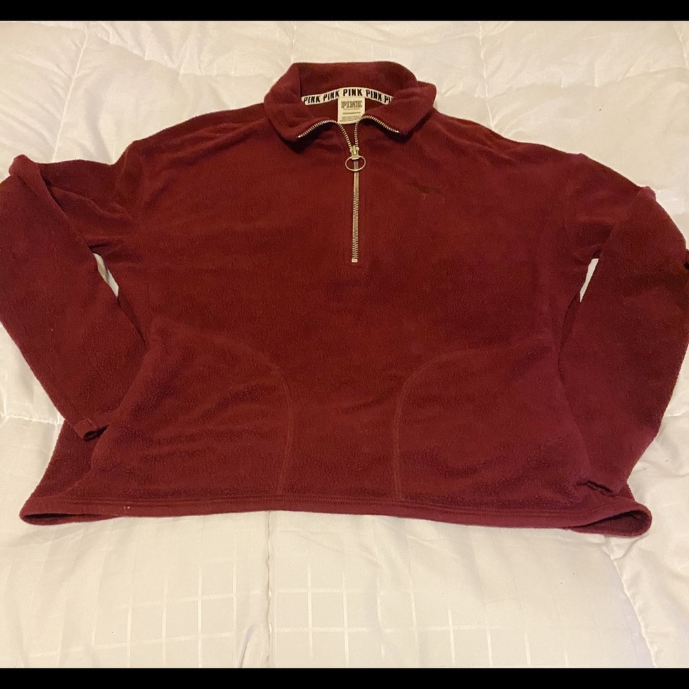 Pink cropped maroon sweater
